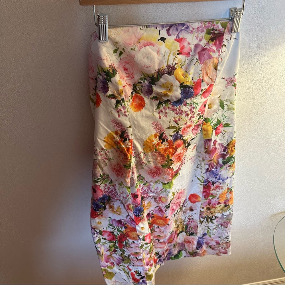 Zara Strapless Dress Floral size L Women - Picture 4 of 16